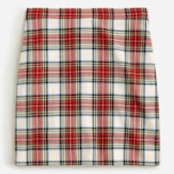 J.Crew Natasha wool Blend skirt Snowy Stewart tartan holiday plaid 00 - Picture 2 of 7